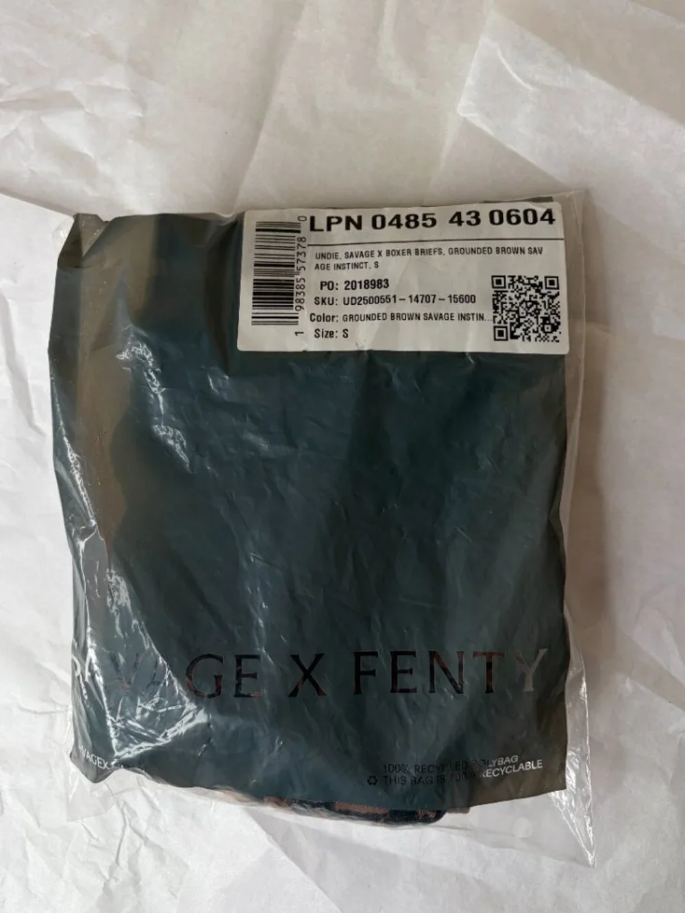New Savage X Fenty Cotton Boxer Briefs Animal Print Size S